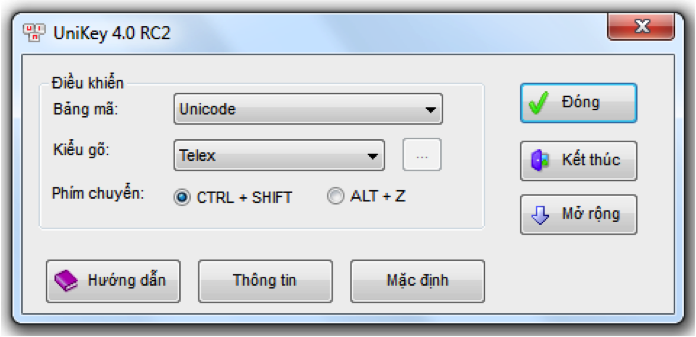 Phầm mềm Unikey gõ tiếng Việt