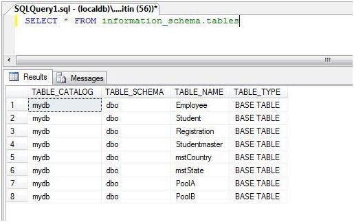Select All Tables in SQL Server