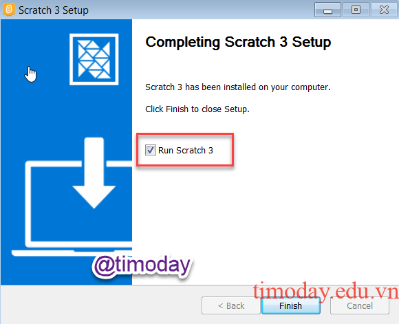 Cài đặt Scratch 3 hoàn thành